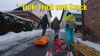 Tick, Trick und Track fahren Schlitten