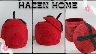 💥 Amazing Strawberry Shaped Basket Making with 100% Extra Income: H&M Room Decoration Basket 😍