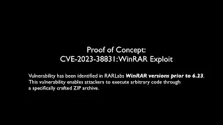 CVE-2023-38831: WinRAR Exploit Proof of Concept (PoC)