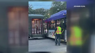 RTA bus and streetcar crash into each other on St. Charles
