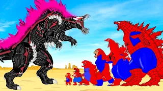Rescue SPIDER GODZILLA & KONG From GIANT GODZILLA - VENOM : Who Will Win?| Godzilla Cartoon