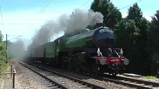 61306 MAYFLOWER passes through needham market on steam dreams excursion to norwich 4/7/19