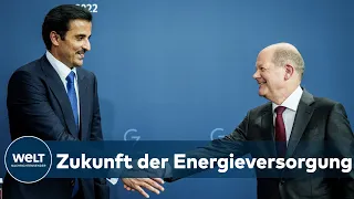 SCHEICH TRIFFT SCHOLZ: Emir von Katar zu Besuch in Berlin - Energiepartnerschaft beschlossen