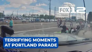 Suspect’s dash camera video shows close calls on Grand Floral parade route