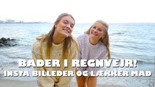 VI BADER I REGNVEJR, tager Instabilleder, spiser lækker mad mm    Vlog #17