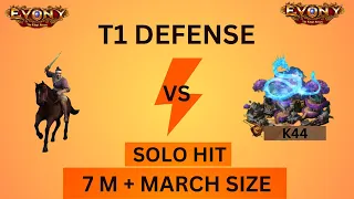 EVONY - T1 DEFENSE  VS  7M March Size(Solo Hits)