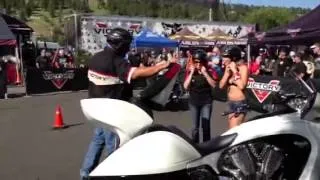 Victory Police Motorcycles Slides it out