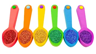 ASMR Video | How To Make Rainbow Spoon From Kinetic Sand | Best Of Yo Yo Colors