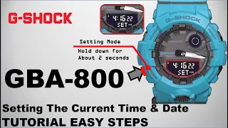 GBA-800 G-Shock Module 5554 How to Set Time, Date, Month, Year, Light, Operation Tone - TUTORIAL