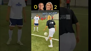 Mbappe and Neymar vs Girl Ball juggling funny challenge #shorts #short