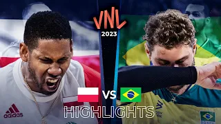 POLAND vs BRAZIL | Quarter Finals Highlights | Men's VNL 2023