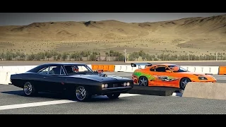 Forza 6: Fast and Furious - Doms 1970 Dodge CHARGER vs. Brians Toyota Supra | Drag Race