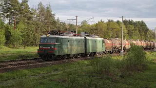 Trains on the railway Moscow - Ryazan. Peski - Golutvin stretch. Russia. Moscow region. Part 2.