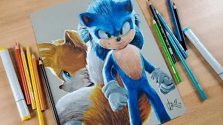 Sonic the Hedgehog 2 Drawing | Sonic the Hedgehog & Tails The Fox