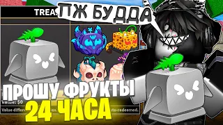 🍊 ПРОШУ ФРУКТЫ 24 ЧАСА В БЛОКС ФРУТС! ПРИТВОРИЛСЯ НУБОМ в Blox Fruits Roblox // Роблокс