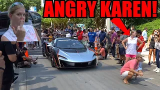 ANGRY KAREN TRIES TO KICK ME OUT OF CAR SHOW FOR NOTHING! (UNHINGED LADY)