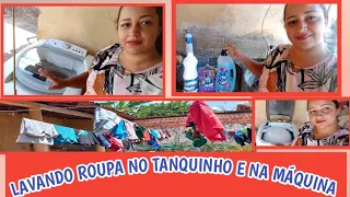 LAVANDO ROUPA NO TANQUINHO E ENXAGUANDO NA MÁQUINA #donadecasa #maquina #tanquinho