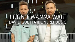 David Guetta & OneRepublic - I Don't Wanna Wait (Piano Tutorial) [Free Midi]