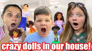 ENCANTO DOLLS FOLLOW US HOME! Can AUBREY & CALEB Find the CRAZY Dolls in OUR HOUSE!