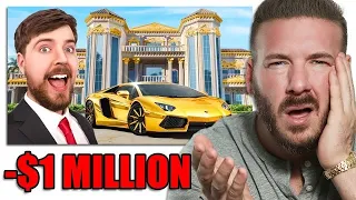 Millionaire Reacts to MrBeast '$1 vs $1,000,000 Hotel Room!'