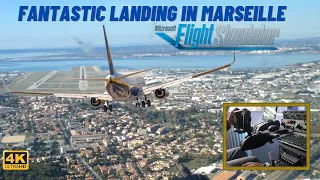 MSFS2020 | Beautiful Landing in Marseille | PMDG 737 800 + FSLTL AI Traffic | PRO ATC SR | GSX PRO