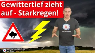 Unwettergefahr durch Starkregen am Donnerstag - Gewittertief zieht auf