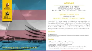 Human Rights Talk 12: Addressing the needs of transgender people at higher institutions of learning