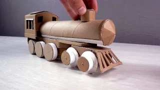 Поезд из картона Cardboard Train  Diy Railway