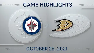 NHL Highlights | Jets vs. Ducks - Oct. 26, 2021