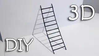 3D Drawing Ladder Step By Step - How to draw 3d ladder Very Esay - Illusions to test your brain