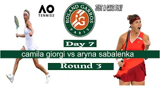 CAMILA  GIORGI     vs   ARYNA SABALENKA   | 🏆 ⚽ Roland Garros Round 3     (28/05/2022) 🎮 FrenchOpen