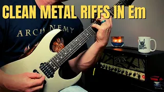 Dark Clean Metal Riffs in E minor (for Beginners)