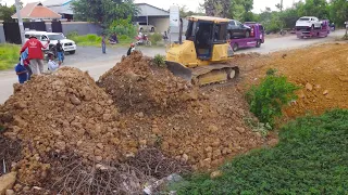 Great Teamwork Filling up land!! Full Video ​Start to Finish Processing By DumpTruck & Dozer KOMATSU