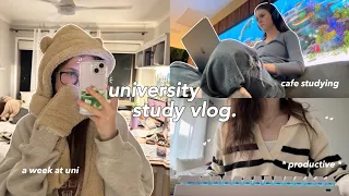 Uni study vlog 🎧 productive week after midterms, cafe studying, burnout & seeing friends ⋆୨୧˚