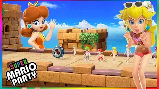 Super Mario Party - Just Get Over It Minigame - Daisy Peach VS Luigi Waluigi