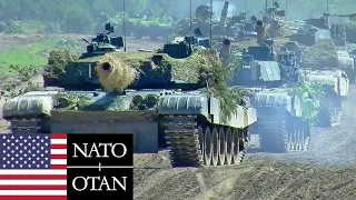 U.S. Army. Tanks and armored vehicles during NATO military exercises in Poland.