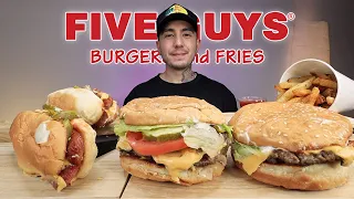 MUKBANG EATING Five Guys Burgers, Cheese Dog, Cajun Fries