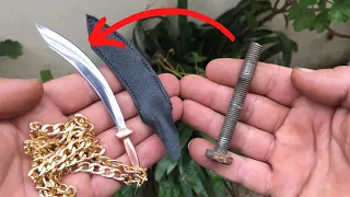 Turning a Rusty Bolt Into Sword Pendant - Sword Pendant Making