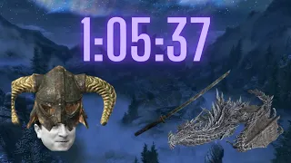 Skyrim glitchless main quest speedrun in 1:05:37