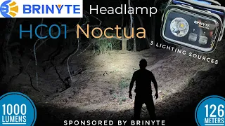 🔦Brinyte HC01 Noctua Headlamp with 3 Lighting Sources 1000 lm max & 🔥Discount code🔥