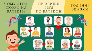 Сім'я: чому діти схожі на батьків?  Прізвище, ім'я, по батькові.  Родинні зв'язки. Родинне дерево