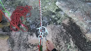 Second Abseil with figure 8 and prusik knot