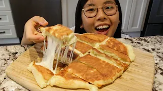 Cheesy Potato Bread baked in frying pan! no yeast, no oven