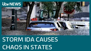 Storm Ida: Dozens killed in flooding as month's worth of rain falls across US | ITV News