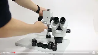 Microscope Camera  3.5X-90X 7X-45X Simul-Focal Trinocular Stereoom Microscope HDMI VGA Led light