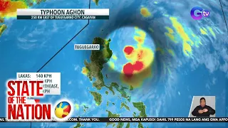 Mga lugar na may tropical cyclone wind signal dahil sa Bagyong Aghon, nabawasan na | SONA