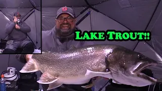 This Lake Trout almost took all my LINE!! | Ice Fishing for Big Lakers!