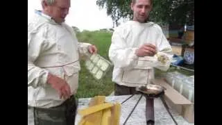 производство сотового мёда в пластиковой упаковке  часть 1