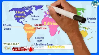 World Map : Basics of World Map | Oceans (PAISA), Continents, Equator, Tropics, Latitude & Longitude