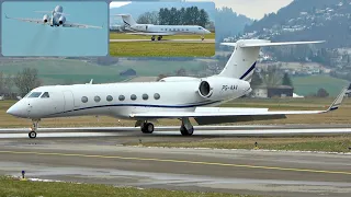 Gulfstream G550 PS-AAV Landing and Take-Off in Bern, Switzerland